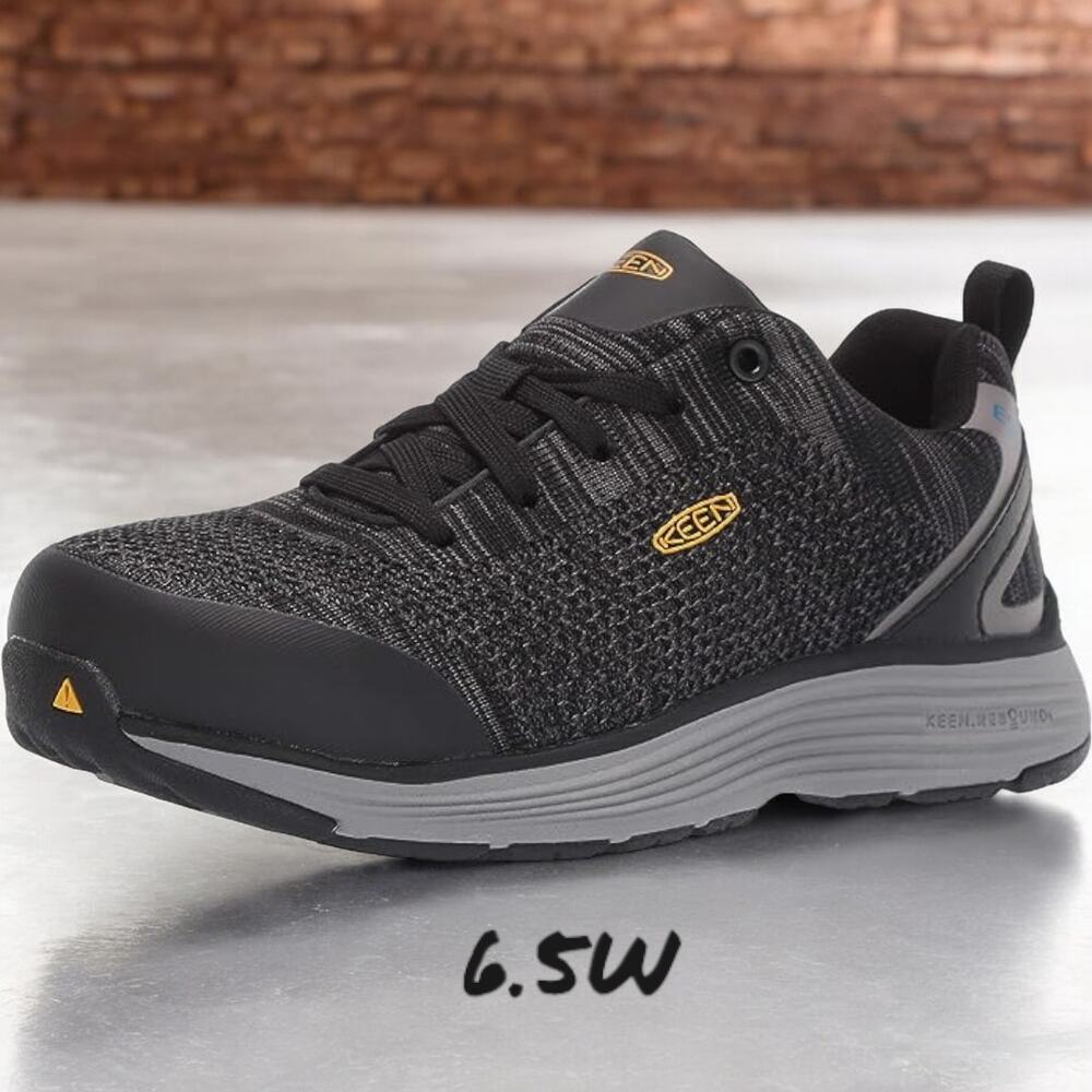 Keen Womens size 6.5W Sparta Black Grey Alloy Toe ESD Work Shoes ~ runs small